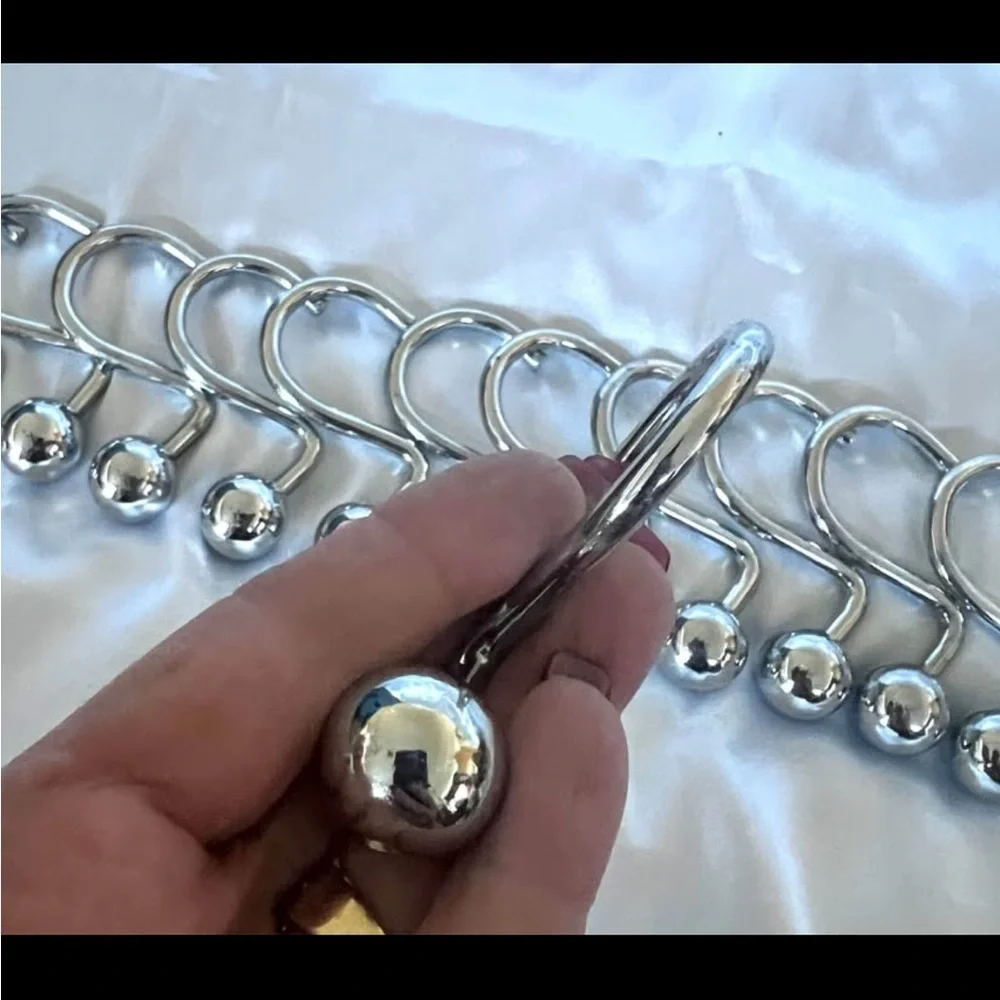 Shower Curtain Hooks Heavy Weight Silver